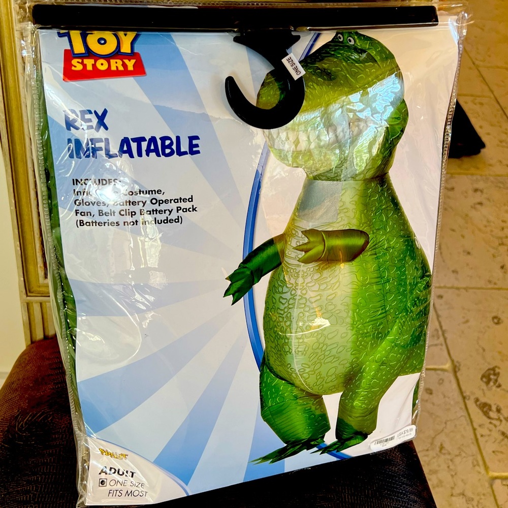 Toy Story Costume Adult, Rex Inflatable. New in bag, never opened.